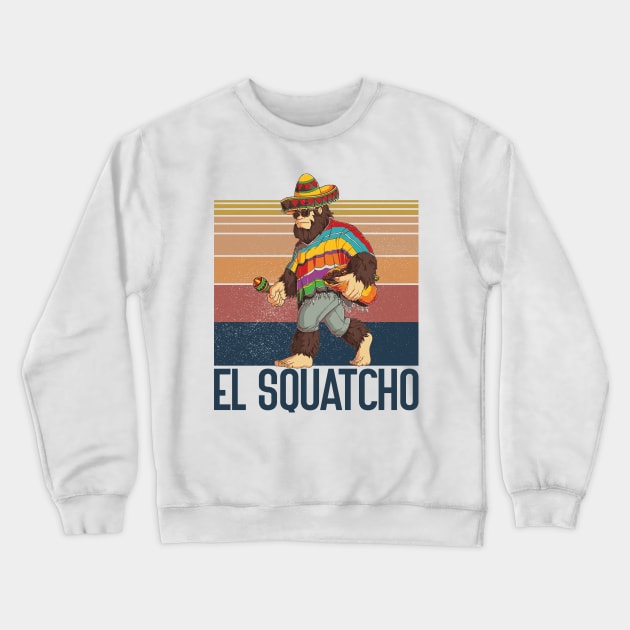 El Squatcho Poncho Western Bigfoot Sombrero Funny Sasquatch Crewneck Sweatshirt by GShow